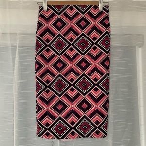 Charlotte Russe midi skirt, black and pink. Very vibrant. Only worn once!